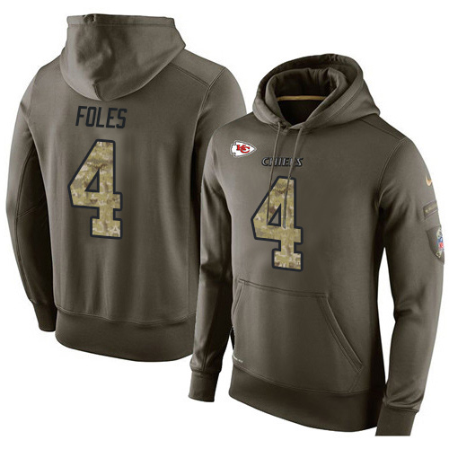 NFL Nike Kansas City Chiefs #4 Nick Foles Green Salute To Service Men's Pullover Hoodie